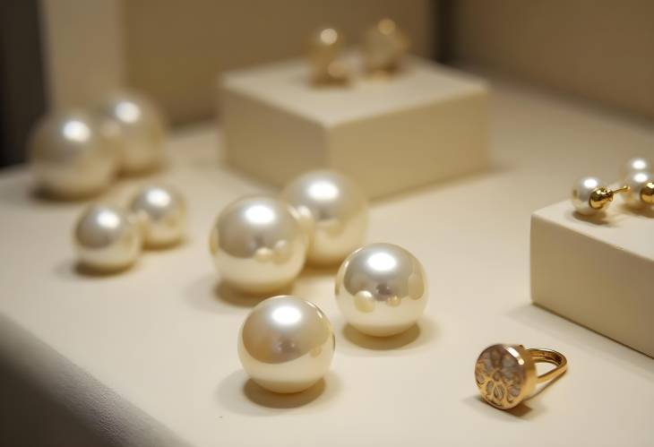 Chic Pearl Earrings Displayed in a Beautiful Jewelry Showcase